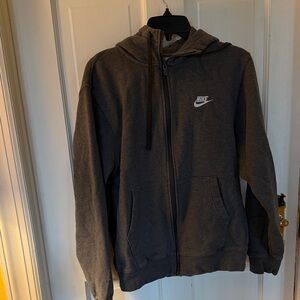 Nike Men's Dark Gray Full-Zip Hooded Sweatshirt